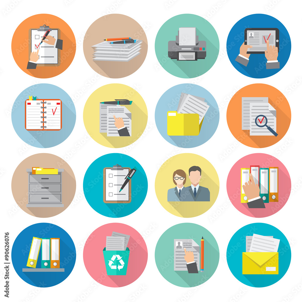 Sticker Document Icon Flat