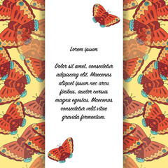 Card with butterflies and place for text.