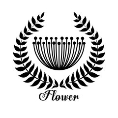 Black flower silhouette icon