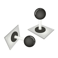 Joystick or Control Column on White Background