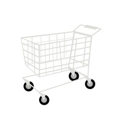 Shopping Cart or Trolley on White Background