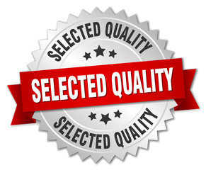 selected quality 3d silver badge with red ribbon