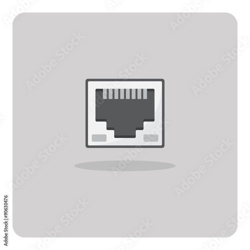 "Vector of flat icon, ethernet port on isolated background" Stock image