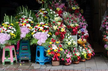 Flower shop in pak klong talad, Bangkok, Thailand