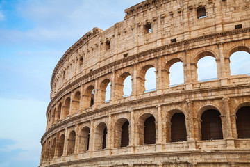 Fototapeta na wymiar Exterior of the Colosseum or Coliseum in Rome