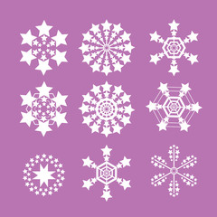 Snowflakes vector set. snow flake icon 