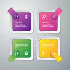 Vector illustration infographics of squares
