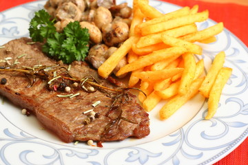 Steak mit Pommes