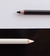 Black and white pencils horizontal
