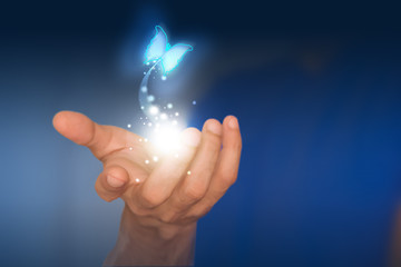 Obraz premium mani, farfalla, libertà,volare, leggera