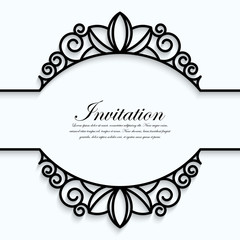 Vector illustration of a modern wedding invitation