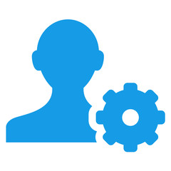 Icono aislado usuario configuracion azul