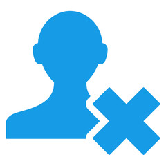 Icono aislado usuario error azul