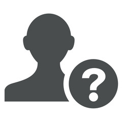 Icono aislado usuario interrogacion gris