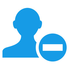 Icono aislado usuario stop azul
