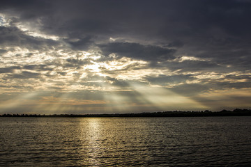 Sunset with sun rays