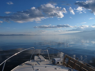 On board ship Lake Baikal