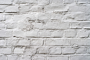 Close up of a Brick Wall Painted White