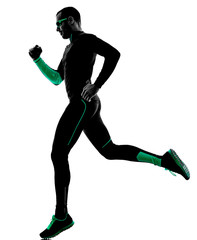 Fototapeta na wymiar man runner running jogging jogger silhouette