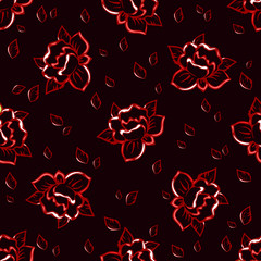 dark roses seamless pattern