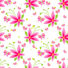 pink floral seamless pattern