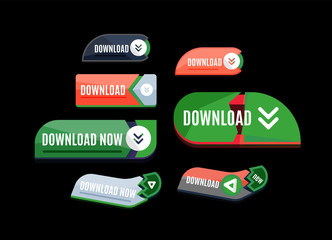 Colorful download web button. Modern flat design.