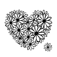 Colorful floral heart for your design