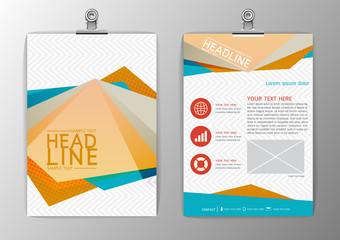 A4 abstract cover background polygon design, business brochure 