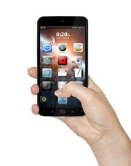 Hand with mobile phone