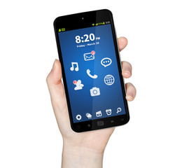 Hand with mobile phone