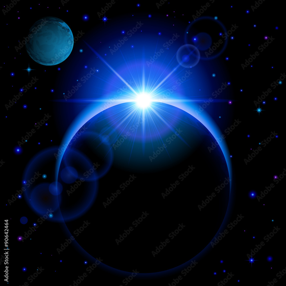 Canvas Prints dark planet with flare