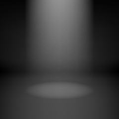 Empty dark room with highlight