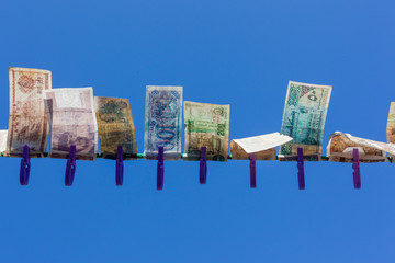 Fototapeta na wymiar Fiat Paper Money currencies pegged obsolete value history