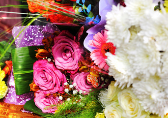 Bunch of colorful flowers