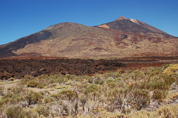 malowniczy krajobraz parku narodowego teide na teneryfie

