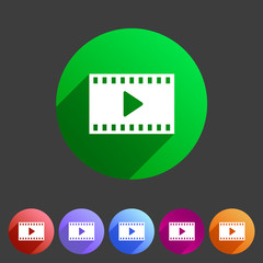 Film video cinema photo icon flat web sign symbol logo label