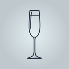 Linear icon of champagne