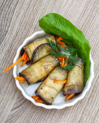 Eggplant rolls with carrot