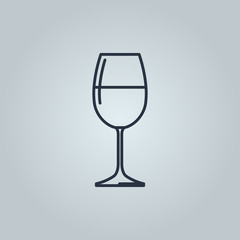 Linear icon of red wine