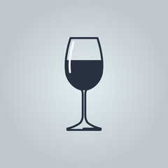 Linear icon of red wine