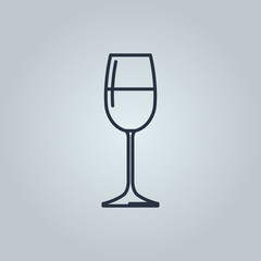 Linear icon of white wine