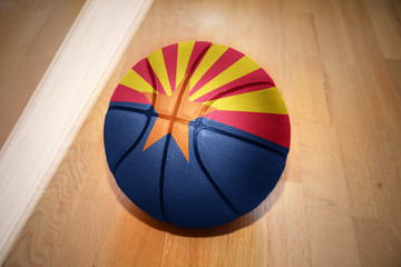 Naklejka premium basketball ball with the flag of arizona state