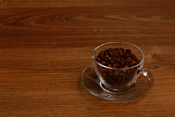 Cup with coffee beans