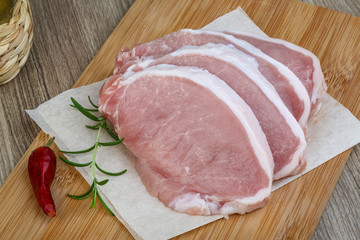 Raw pork steak