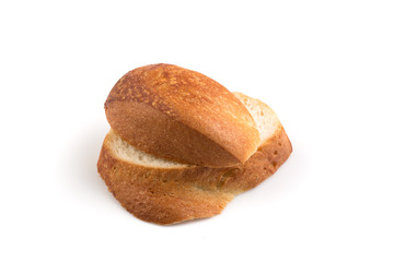 Bread slice isolated on white