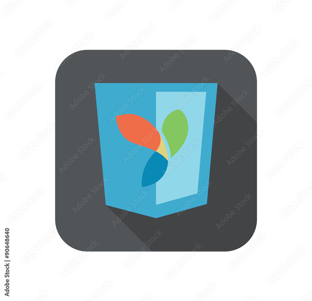Poster vector illustration of web development shield sign php framework