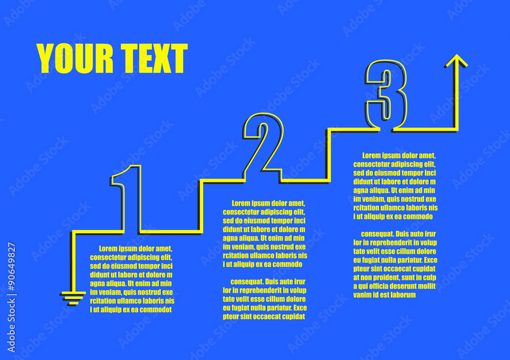Poster vector : infographic step from start to finish with line chart