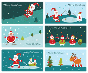 Set of cute Christmas banners