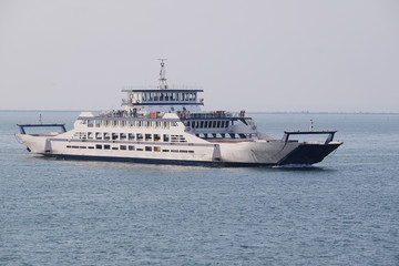 Fototapeta na wymiar The image of a ferry across the Kerch Strait