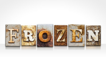 Frozen Letterpress Concept Isolated on White